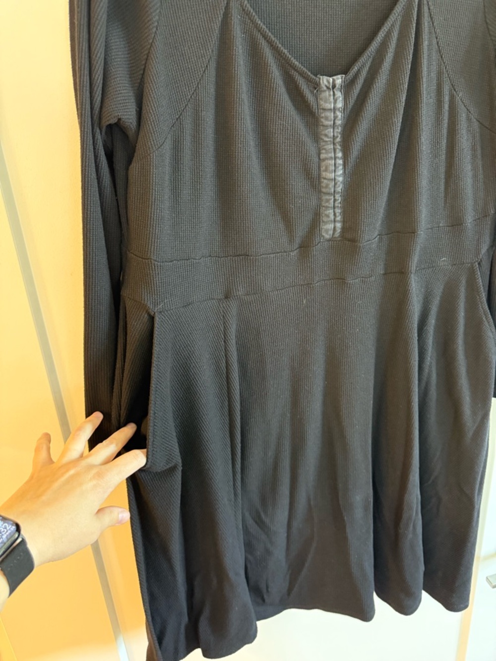 torrid Black Long-Sleeve waffle fabric dress torrid size 2 - Picture 7 of 7